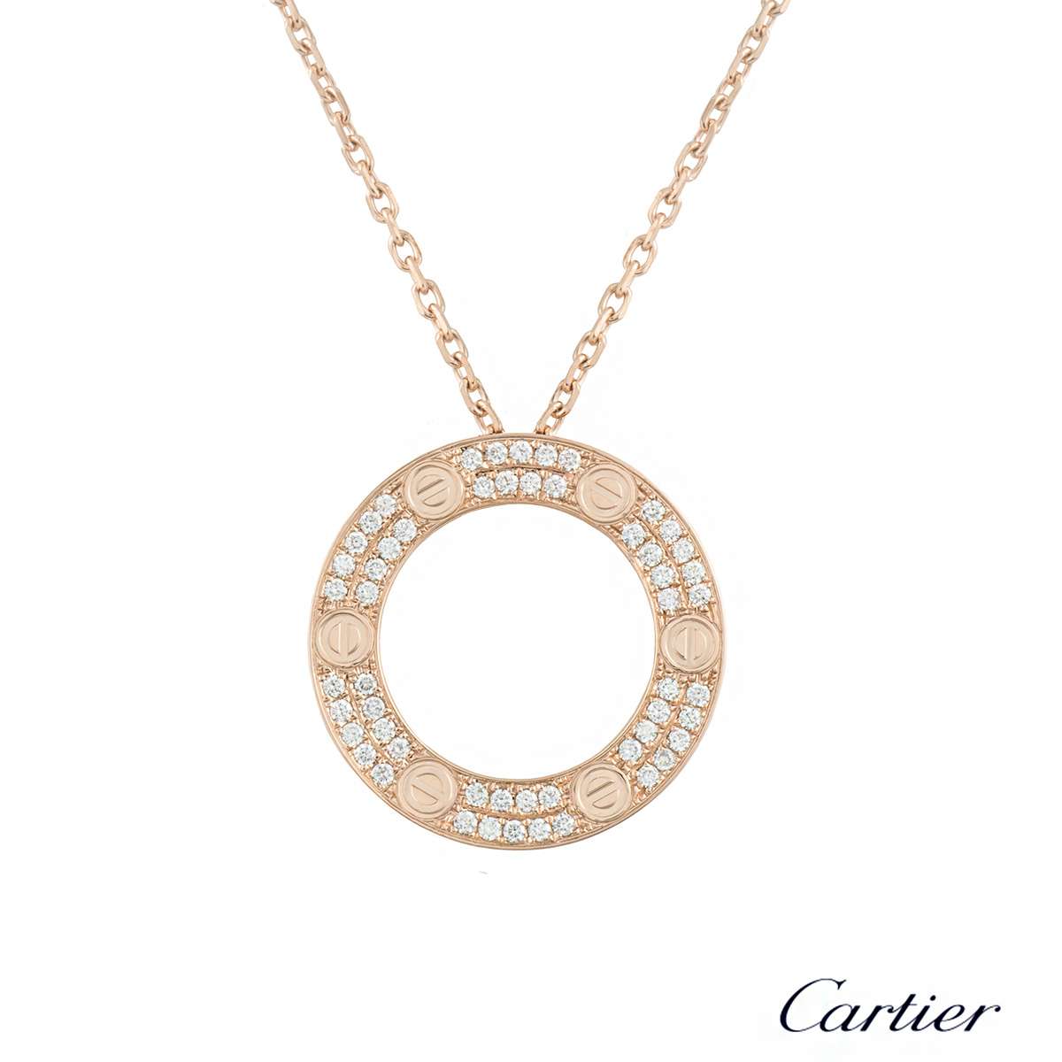 Cartier Love Rose Gold Diamond Necklace – CIRCA